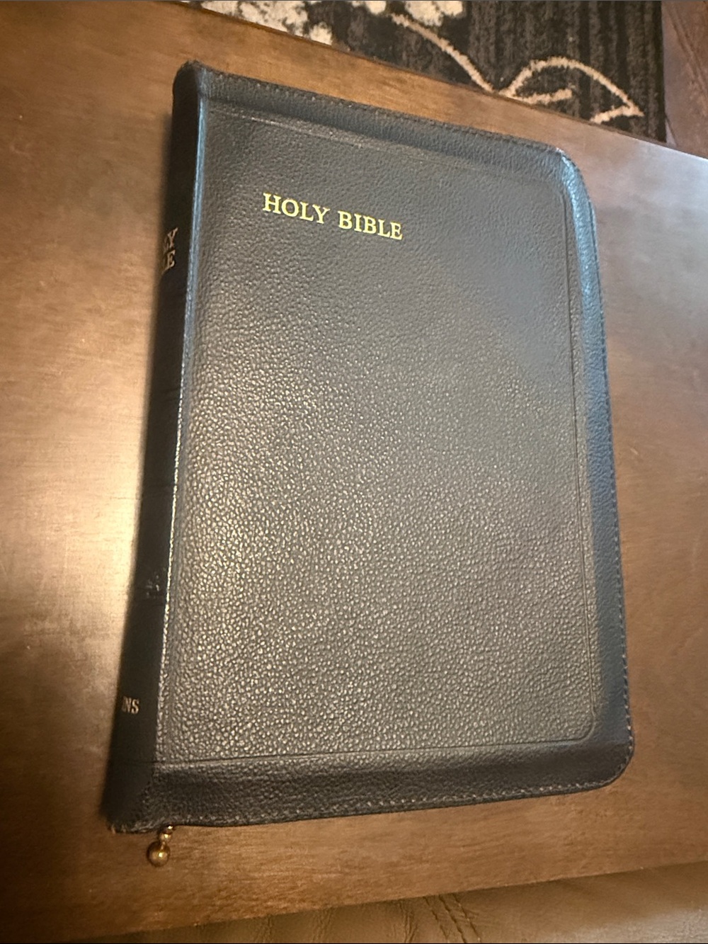 1952 Holy Bible - Black Zippered Cover leather